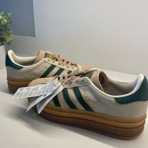 Adidas Originals Gazelle Bold (Cream White/Collegiate Green/Magic Beige) - US 8